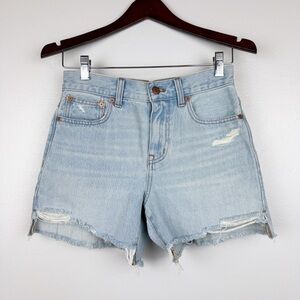 Madewell Relaxed Mid-Length Denim Shorts Wengler Wash Step-Hem Size 23 NWT